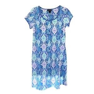 Miss Elaine Relax Paisley Nightgown Housedress Women’s Size Small Pockets Lounge